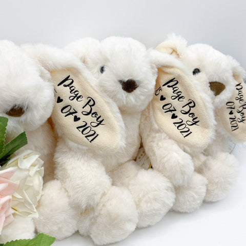 Personalised Cream Bunny for Page Boy Proposals