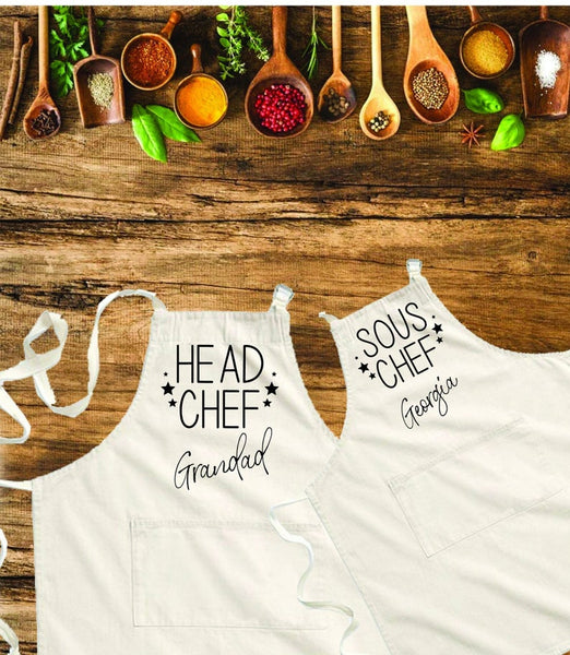 Personalised Daddy And Daughter Aprons