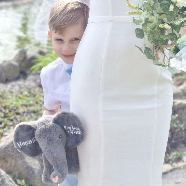 Personalised Eco Friendly Elephant for Ring Bearers (9 Inch)