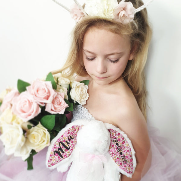 Personalised Flower Girl Gift White Bunny