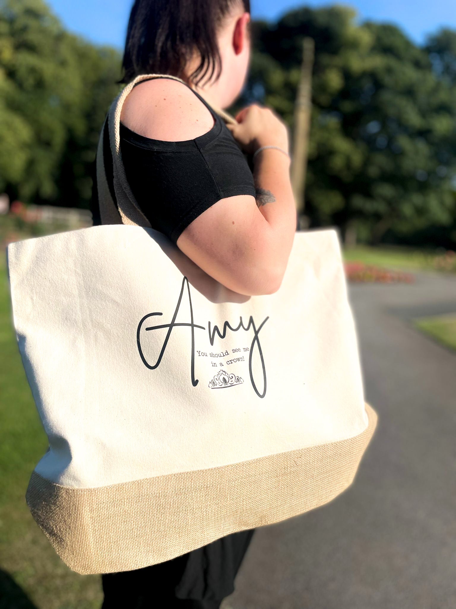 CafePress "Promoted To Grandma" Natural Canvas Tote Bag | Reusable Shopping Bag Gift | Choose Small Or Medium