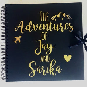 Personalised The Adventures Black Scrapbook