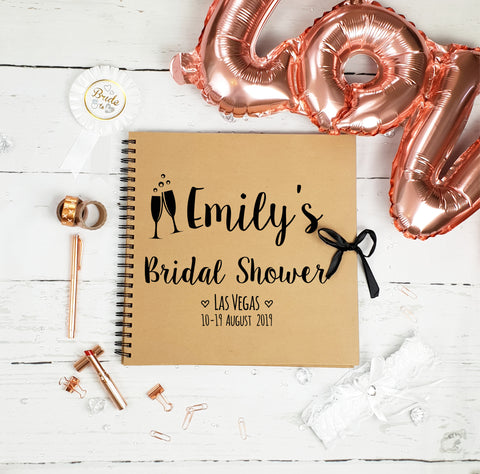 Personalised Bridal Shower Brown Scrapbook