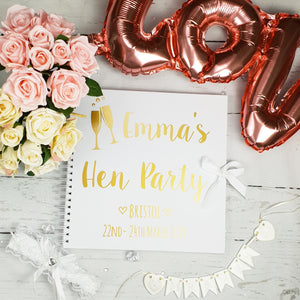 Personalised Hen Party White Scrapbook