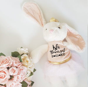 Personalised Princess Bunny Toy Flower Girl Gift