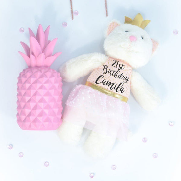 Personalised Birthday Princess Cat Soft Toy