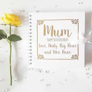 Personalised Mum, Happy Birthday White Scrapbook