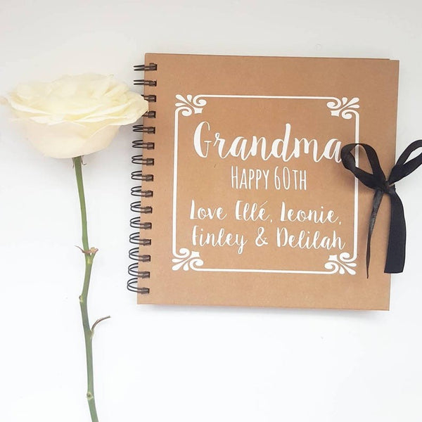 Personalised Grandma, Happy Birthday White Scrapbook