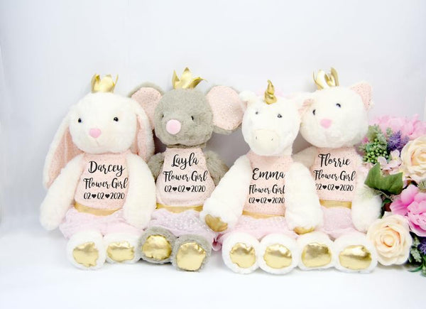 Personalised Princess Mouse Toy for Flower Girl Gifts