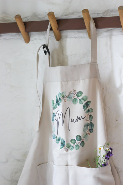 Personalised Pink Floral Apron For Mothers Day