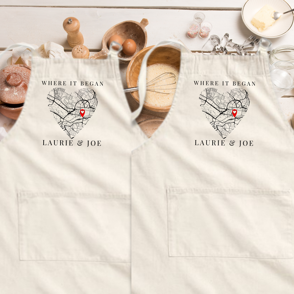 Custom Map Aprons For Valentines