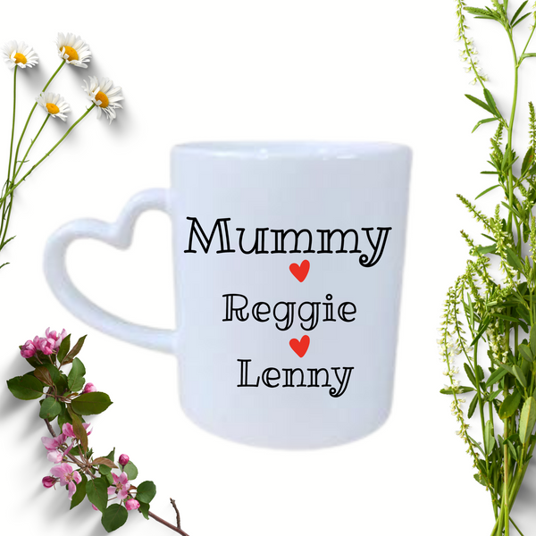 Personalised Mother's Heart Handle Mug
