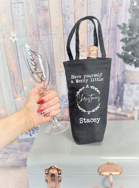 Personalised Wine Bag, Wine Box, Bottle Bag, Personalised Gift, Wine Bag, Personalised Bottle Bag, Wine Lover Gift, Gift Bag, Christmas Gift
