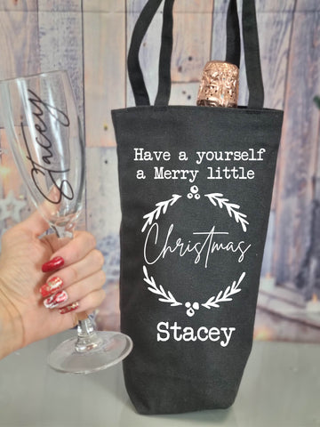 Personalised Wine Bag, Wine Box, Bottle Bag, Personalised Gift, Wine Bag, Personalised Bottle Bag, Wine Lover Gift, Gift Bag, Christmas Gift