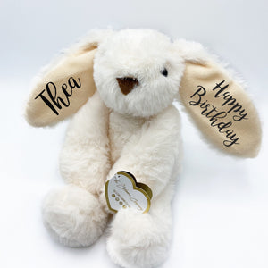 Personalised Cream Birthday Bunny