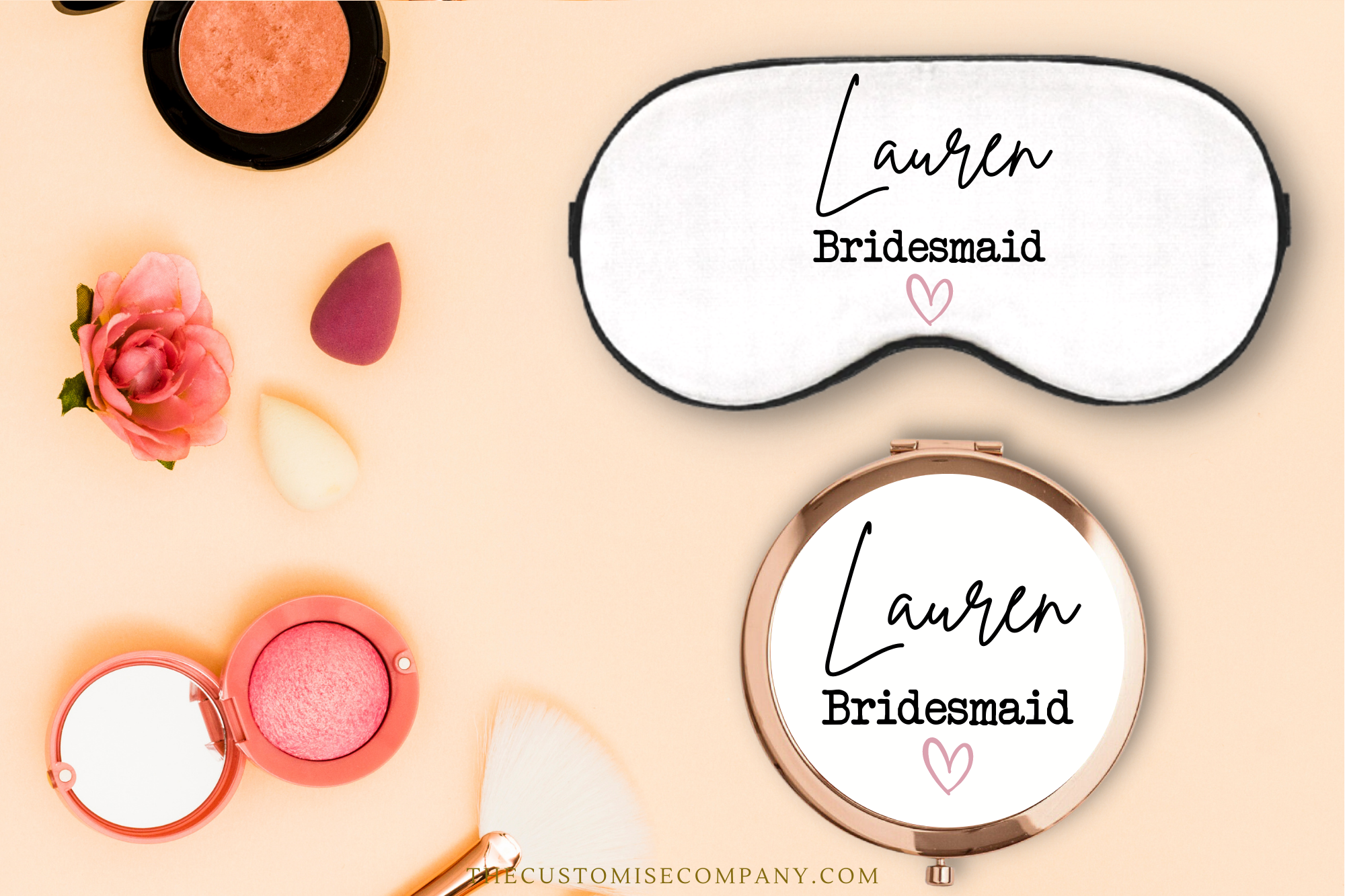 Personalised Compact Mirrors for Bridesmaids
