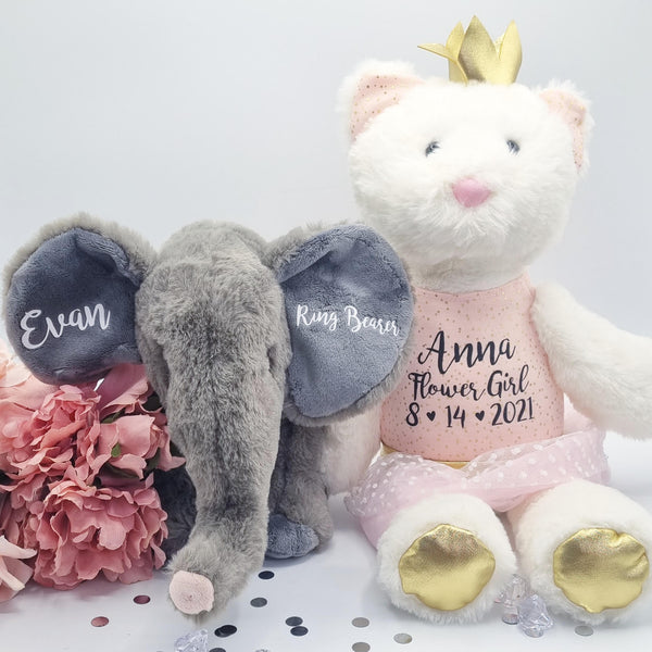 Personalised Eco Friendly Elephant Toy for Bridesmaids (9 Inch)
