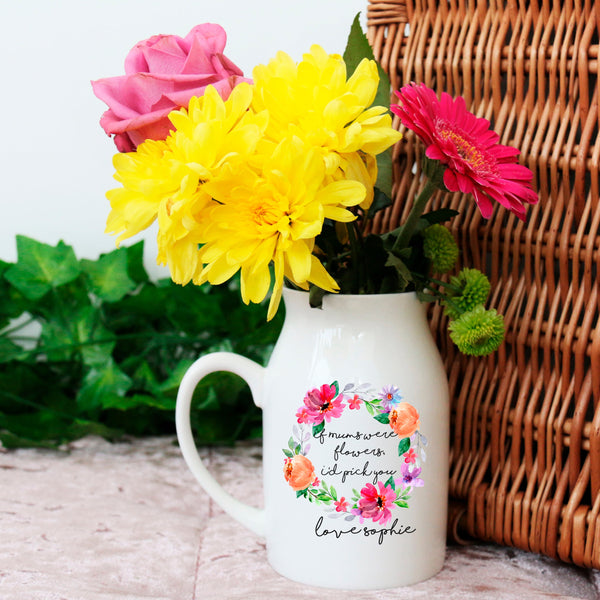 Personalised Spring Floral Wreath Vase For Mothers Day