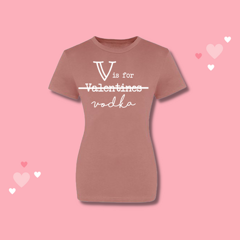 Regalo del día de Galentines, Camiseta personalizada V es para Vodka