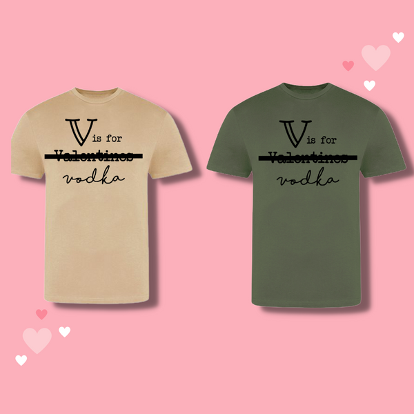 Galentines day gift, Personalised t-shirt V is for Vodka