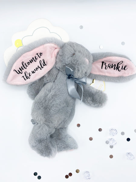 Personalised "Welcome To The World" New Baby Bunny Soft Toy