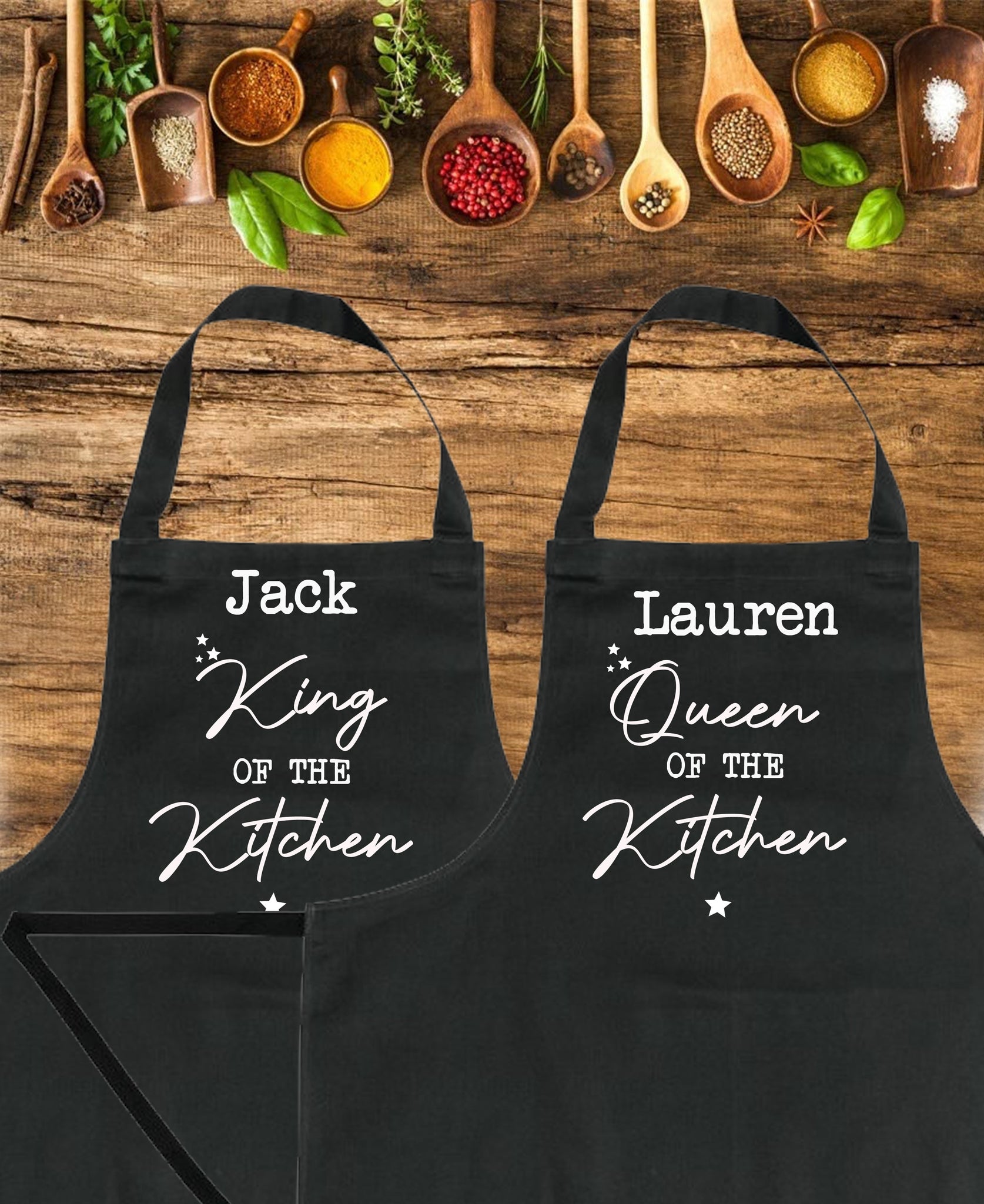 Personalised King of The Kitchen Apron, King of the kitchen apron Cotton canvas apron, King and Queen, Mens Apron, Couples Apron, Honeymoon Apron, Ladies Apron, Funny Couple Gift,