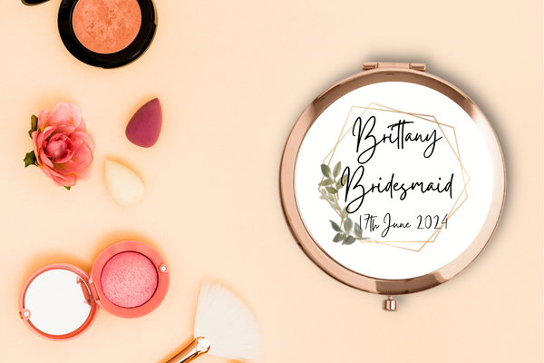 Personalised Compact Mirrors & Eye Mask Bundle for Bridesmaids