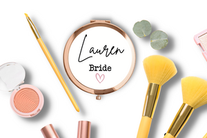 Personalised Compact Mirrors for Brides with Heart
