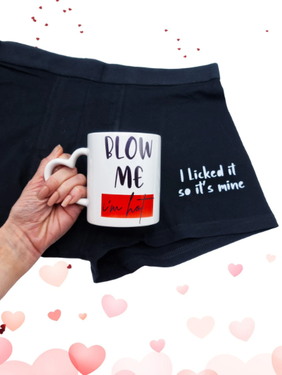 Personalised Valentine's Boxers and Mug Bundle