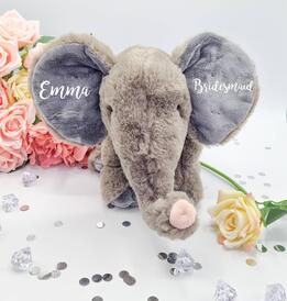 Personalised Eco Friendly Elephant Toy for Bridesmaids (9 Inch)