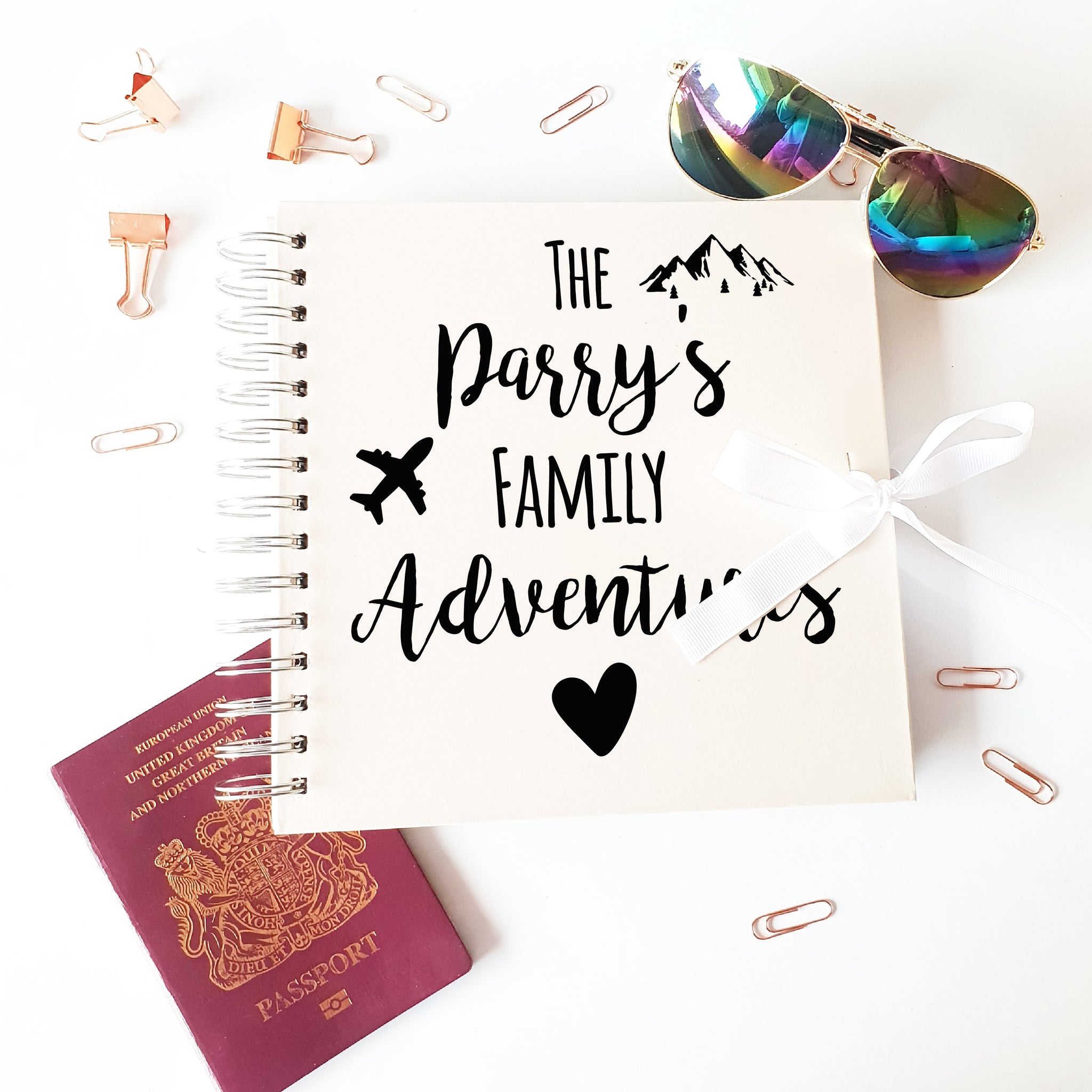 Personalised The Family Adventures Ivory Scrapbook