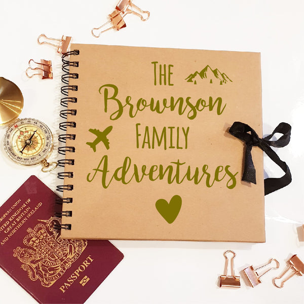 Personalised The Family Adventures Brown Scrapbook