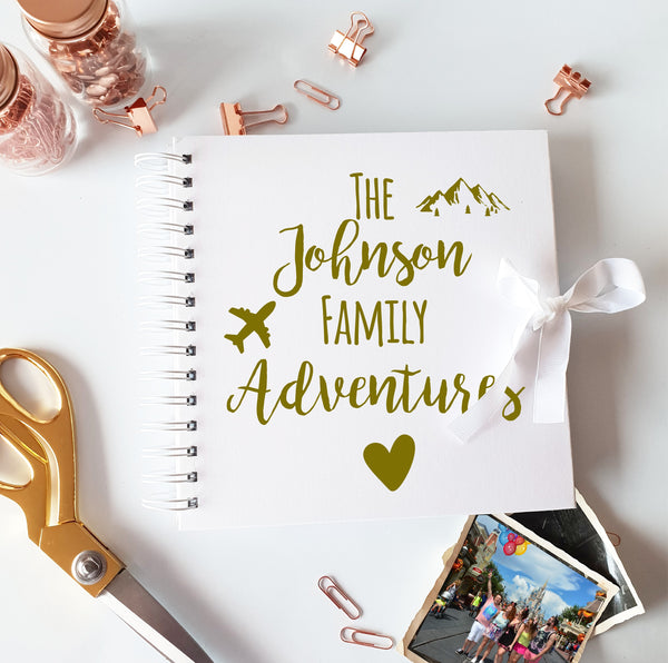 Personalised The Family Adventures White Scrapbook