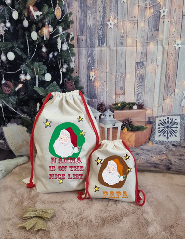 Personalised Santa Sack in Green