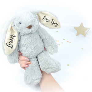 Personalised Page Boy Grey Bunny Gift