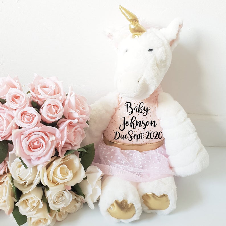 Personalised Unicorn Baby Soft Toy