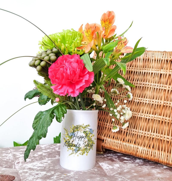Personalised Green Wreath Flower Vase