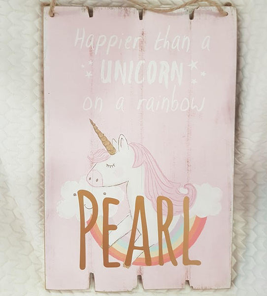 Magical Personalised Unicorn Wooden Sign