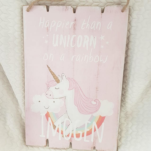 Magical Personalised Unicorn Wooden Sign