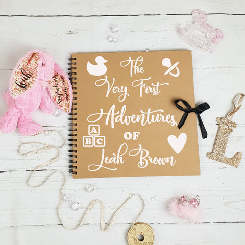 Personalised "The Very First Adventures Of" Brown Scrapbook
