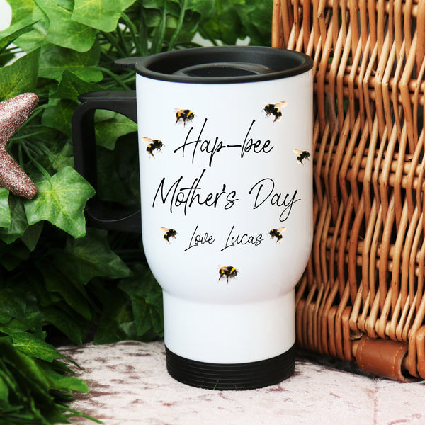 Hap-bee mothers day design personalised travel cup