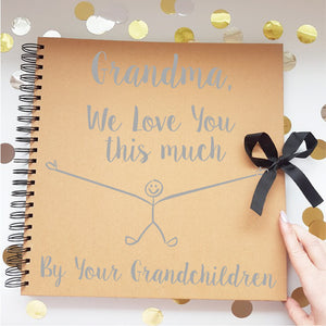 Abuela Te amamos mucho por tus nietos Álbum de recortes marrón