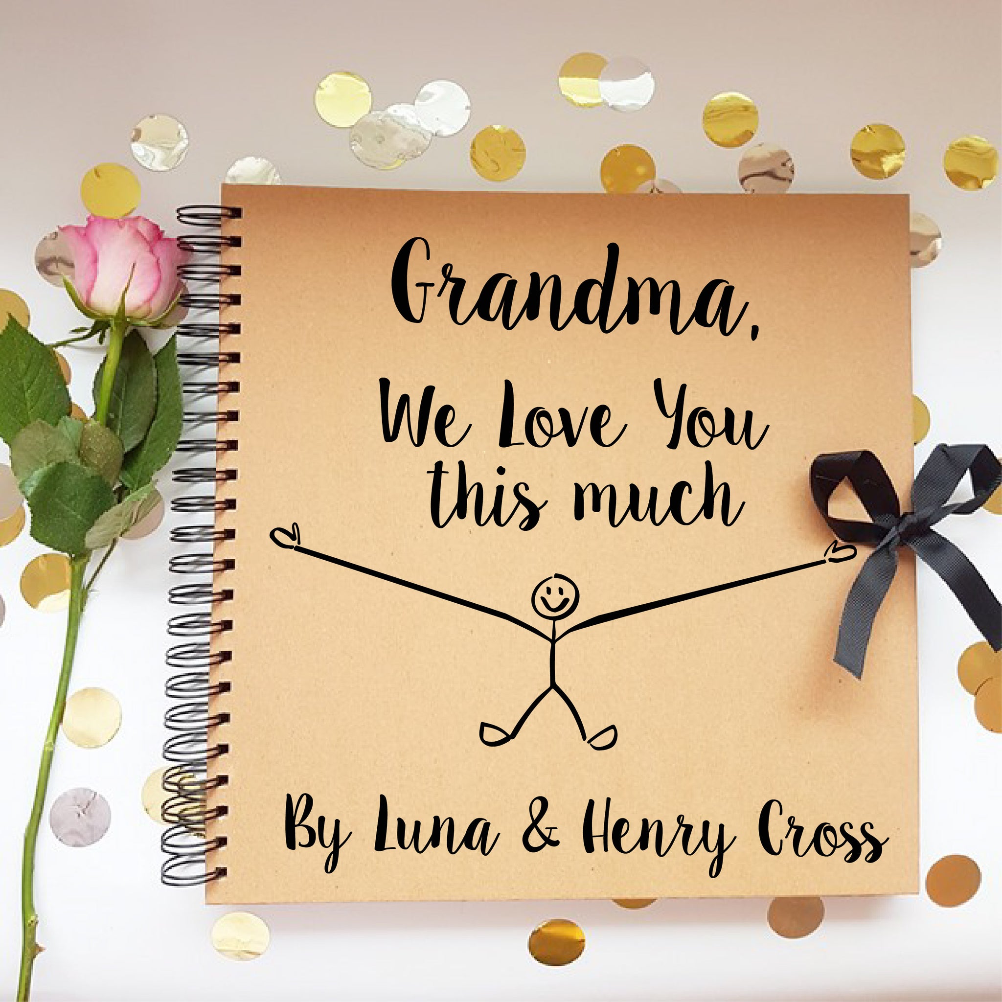 Personalised Grandma We Love You This Much Brown Scrapbook