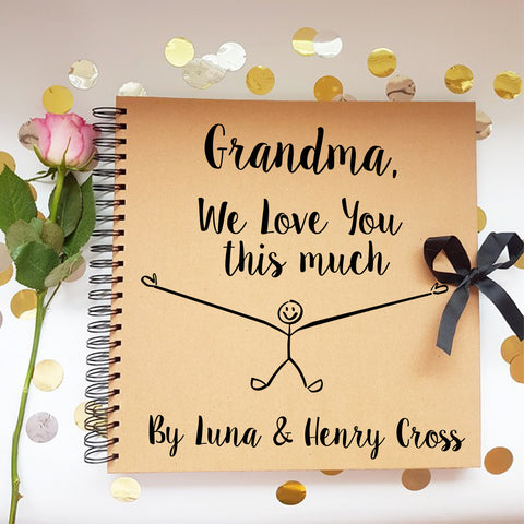 Álbum de recortes personalizado abuela Te amamos tanto marrón